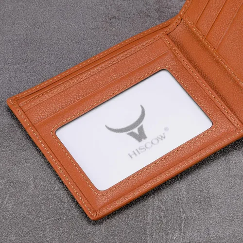 Miniatura 33 de HISCOW Billeteras plegables de cuero de grano completo para hombres, billetera minimalista delgada para hombre, regalos para papá, cumpleaños, día