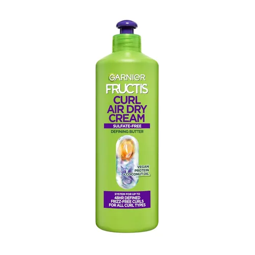 Miniatura 11 de Garnier Fructis Curl Nourish Air Dry Cream - Acondicionador sin sulfatos, crema definidora de rizos para controlar la humedad y el encrespamiento