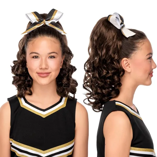 Miniatura 7 de Girly Curls Pieza de cabello rizada de animadora de 16" para animación y baile (Fresa)