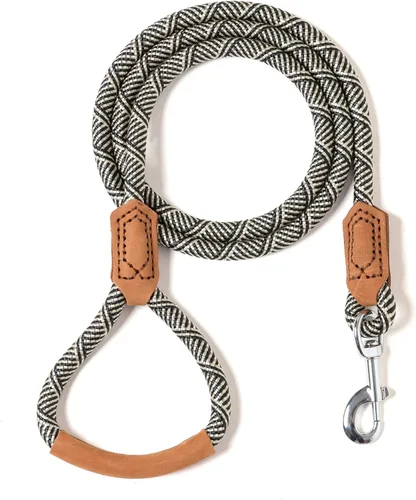 Miniatura 37 de Mile High Life Correa para perro de cuero premium Correa de cuerda resistente Asa de cuero Cierre fuerte de aleación de zinc Perros Mango