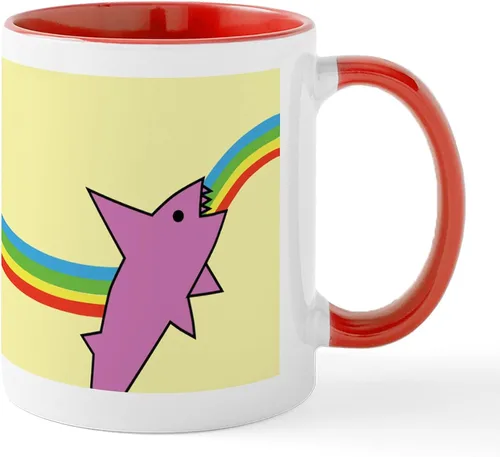 Miniatura 44 de CafePress Jake's Rainbow Shark - Taza de café de cerámica (11 oz)