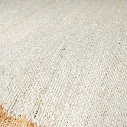 Miniatura 8 de Hauteloom Aphrodite JModern - Alfombra tejida a mano de yute de fibra natural, alfombra geométrica contemporánea a cuadros para sala de estar, Crema