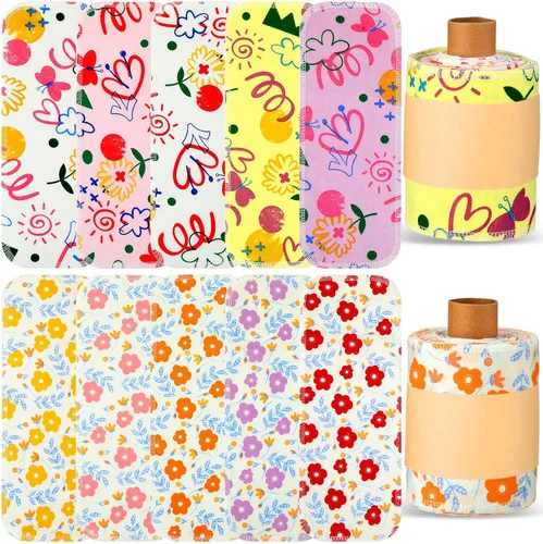 VitalCozy 50 toallas de bidé reutilizables lavables para inodoro, toallitas de tela sin papel, toallas sin papel, algodón absorbente para cocina,