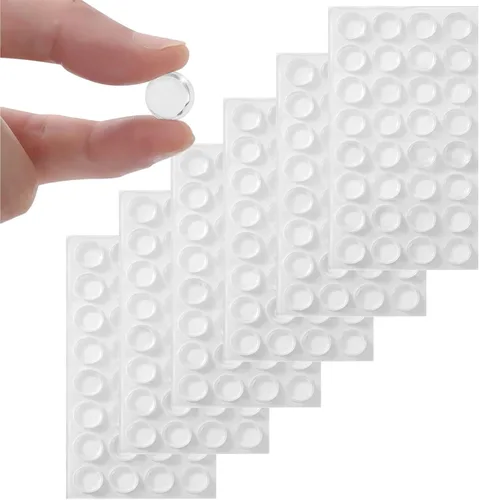 Miniatura 22 de Furnigear Parachoques para gabinete autoadhesivos de hule transparente suave - Parachoques para puerta de gabinete con puntos, topes de gabinete