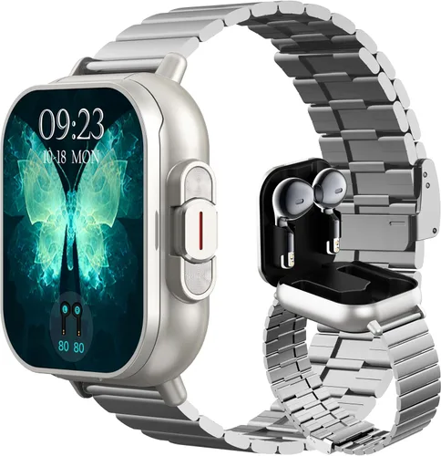 Miniatura 10 de Reloj inteligente con auriculares, para hacer/responder llamadas Bluetooth, monitor de actividad física, monitor de presión arterial y frecuencia