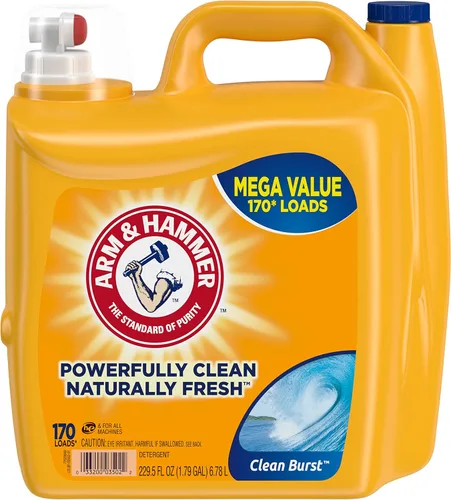 ARM & HAMMER Detergente para ropa, detergente líquido Clean Burst, botella de 229.5 onzas líquidas