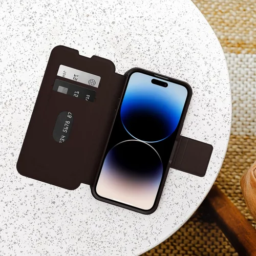 Miniatura 5 de OtterBox Funda para iPhone 14 Pro Max (solamente) Strada Series - Espresso (marrón), tarjetero, piel auténtica, apta para bolsillo, funda tipo folio