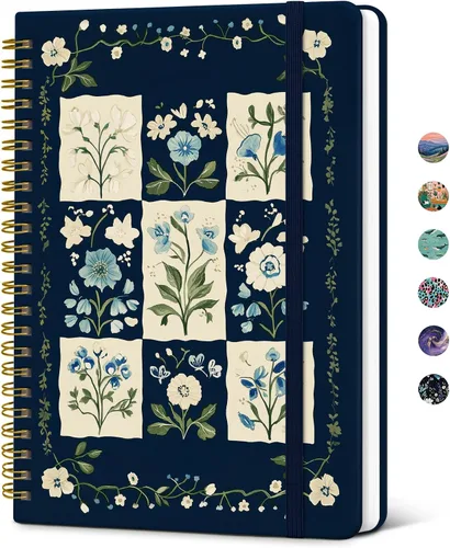 Miniatura 9 de Taja Cuaderno de Diario en Espiral con Líneas para Mujeres, A5 Lindo Cuaderno de Tapa Dura con Rayas Universitarias para Trabajo y Toma de Notas