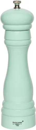 Fletchers' Mill Molinillo de Sal Federal, Verde Espuma de Mar - 8 Pulgadas, Molienda Ajustable de Fina a Gruesa, HECHO EN EE.UU. Seafoam