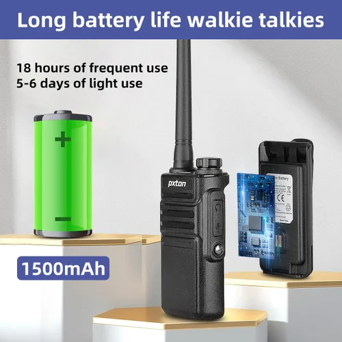 Miniatura 4 de pxton 999S Walkie Talkies recargables para adultos de largo alcance con auriculares actualizados y estación de carga, radios de mano GMRS de dos