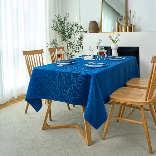 Miniatura 16 de Marina Decoration Mantel jacquard impermeable grueso elegante con ramas de damasco sólido de alta calidad, decorativo para el hogar, cocina, Crema