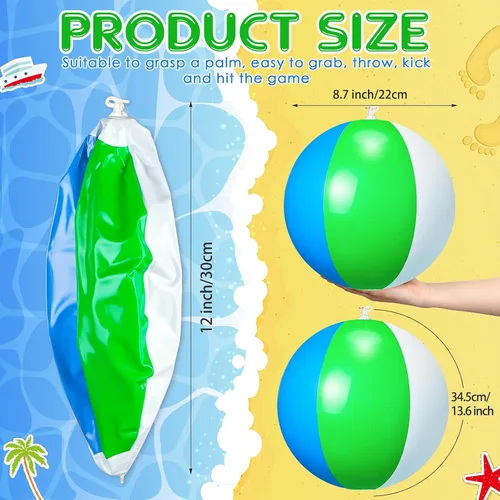Miniatura 2 de Talltalk Paquete de 80 bolas de playa inflables de 12 pulgadas a granel para niños, pelota de piscina de verano, recuerdos de fiesta en la playa