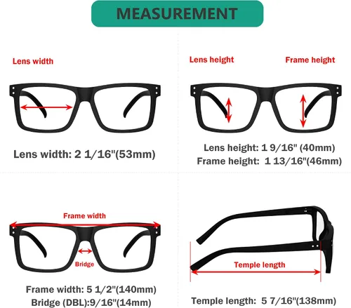 Miniatura 3 de Eyekepper Paquete de 5 gafas de lectura de gran tamaño con marco cuadrado grande para hombres y mujeres - Negro +2.50 Paquete de 5 todo negro