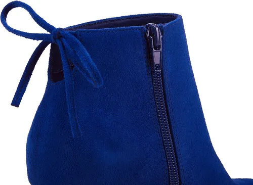 Miniatura 4 de Botines de tacón puntiagudo para mujer, botines de tacón de aguja con lazo y tiras para otoño