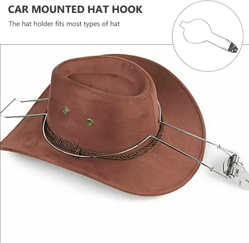 Miniatura 2 de 2 soportes para sombreros de vaquero para automóvil, de acero resistente, para colocar sobre el coche y camiones