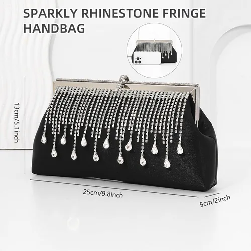 Miniatura 5 de JIAN YA NA Fashion Women Bridesmaid Lady Girl Bride Evening Clutch Bag for Prom Cocktail Party Wedding Engagement