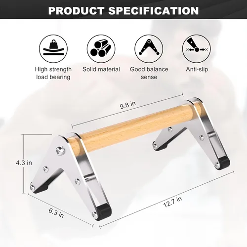 Miniatura 2 de Push Up Bar - Heavy-Duty Stainless Steel Pushup Stands with Non-Slip Base, 660LB Capacity, Portable Home Gym Equipment for Strength Training & Floor