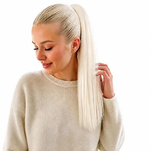 Miniatura 20 de Colas de caballo con clip para mujer, extensión de cola de caballo rizada de 18 pulgadas, 20 pulgadas, extensiones de cabello ondulado, color rubio