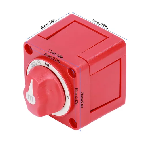 Miniatura 5 de Fydun - Interruptor de batería para barco, interruptor de perilla de batería de 300 A, 3 posiciones, doble circuito, desconexión de energía