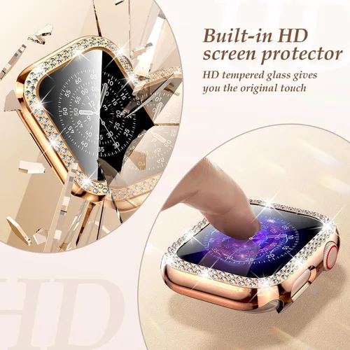 Miniatura 4 de LETOID - Correa brillante y funda compatibles con Apple Watch de 1.57 pulgadas, 1.61 pulgadas, 1.65 pulgadas, 1.73 pulgadas, 1.77 pulgadas, 1.81