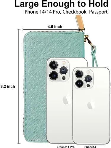 Miniatura 3 de Chelmon - Monedero para mujer de cuero genuino con bloqueo de señal RFID, para tarjetas de crédito