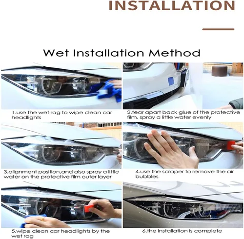 Miniatura 6 de JCAKES Adhesivo transparente de TPU para faros delanteros de automóvil, película protectora negra, para Mercedes Benz GLS Clase X167 2020-actual