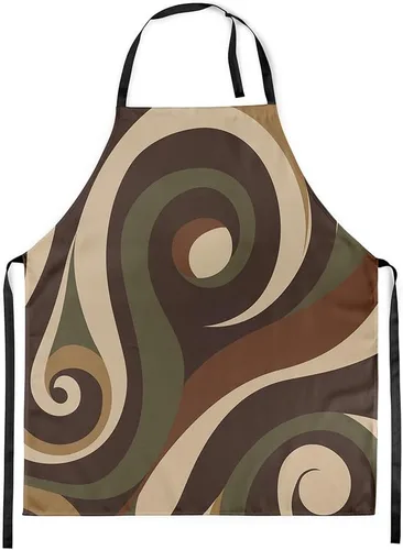 Miniatura 33 de Castle Fairy Delantal de cocina geométrico en espiral, moderno delantal impermeable con rayas simples para adultos (sin bolsillo), 31 x 26 pulgadas