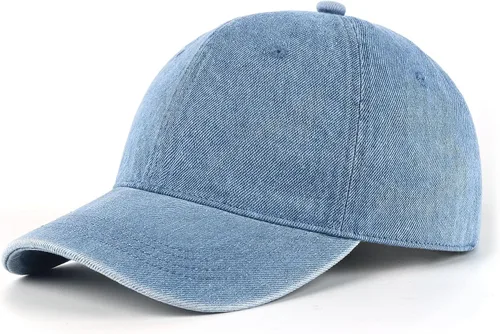 Miniatura 15 de Gorra de béisbol de mezclilla lavada de gran tamaño XXL, gorra deportiva de perfil bajo para cabezas grandes de 23.5 a 25.5 pulgadas, sombrero