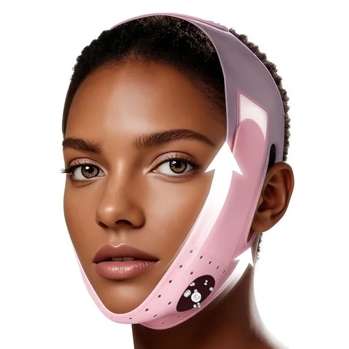 Miniatura 8 de Máscara de elevación facial de línea V mejorada, correa de barbilla para dormir, máscara de elevación de línea en V, correa de adelgazamiento Rosa