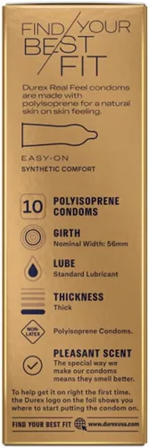 Miniatura 5 de Preservativos Durex sin látex para el sexo, condones lubricados sin látex Durex Avanti Bare Real Feel para hombres con sensación natural de piel