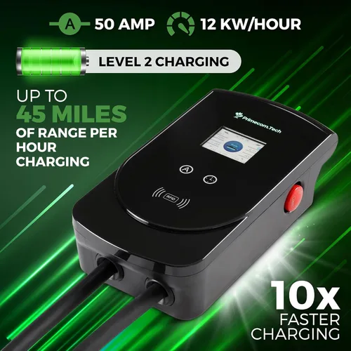Miniatura 2 de 50 Amperios - Estación de carga inteligente para el hogar de vehículos eléctricos de nivel 2 PRIMECOM.TECH de 220 voltios para Tesla y todas