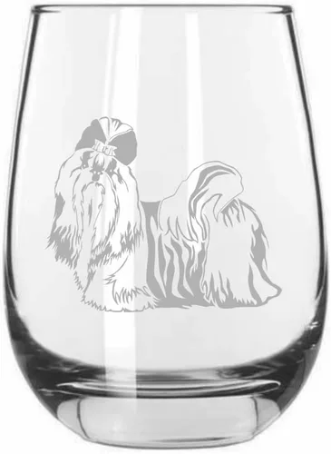Miniatura 122 de Sakhalin Husky Dog - Copa de vino grabada personalizada de 15.25 onzas sin tallo