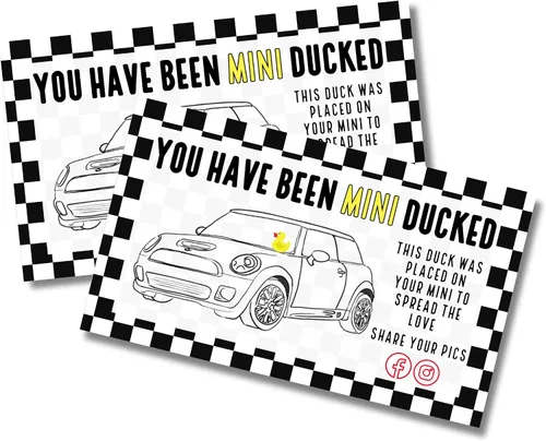 Lashicorn Mini tarjeta con texto en inglés «You've Been Ducks» | Paquete de 50 etiquetas de 2 x 3.5 pulgadas para pegar etiquetas a patos de goma,