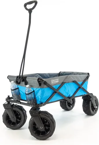 Cochecito creativo para exteriores para niños, capacidad de peso de 200 libras, carrito plegable y portátil todo terreno, ruedas gigantes de 10 gris