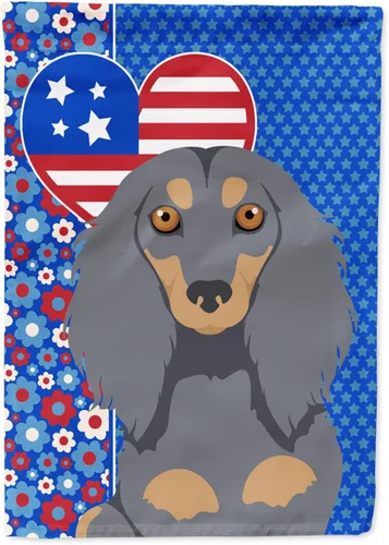 Miniatura 73 de Caroline's Treasures WDK5119GF - Bandera de jardín americana de Airedale Terrier de Estados Unidos, color negro y tostado, bandera decorativa