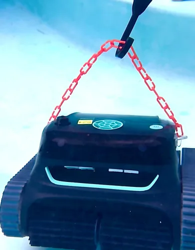 Miniatura 2 de Gancho de correa azul para limpiador robótico de piscinas, robot retidor de pared y línea de flotación, piscinas enterradas, inalámbrica, funciona