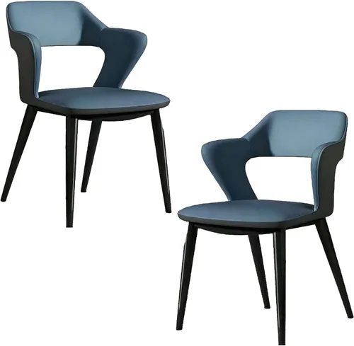 Miniatura 8 de Juego de sillas de comedor, silla decorativa de tela impermeable transpirable con marco resistente, sillas de acento con respaldo alto para oficina