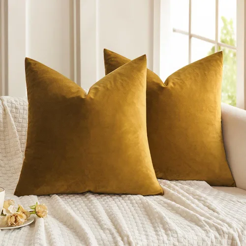 Miniatura 43 de MIULEE Fundas de almohada de terciopelo de 22 x 22 pulgadas, paquete de 2 unidades, color negro, fundas de cojín cuadradas decorativas súper suaves
