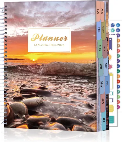CAGIE Planificador Mensual 2026: Planificador de Calendario de 12 Meses Ene 2026 - Dic 2026 Planificador Semanal y Mensual 8.5" x 11" Planificadores