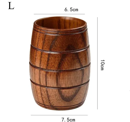 Miniatura 2 de Taza de cerveza de madera con forma de barril de madera de 6.4 fl oz, taza de cerveza retro, jarra artesanal, para vino, café, té, cerveza, regalo