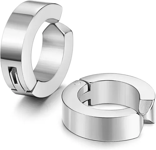 Miniatura 2 de Jstyle Aretes de acero inoxidable para hombre y mujer, hipoalergénicos