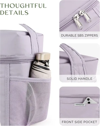 Miniatura 7 de HOMESPON Lonchera para mujeres y hombres, bolsa de almuerzo aislada, impermeable, ligera, bolsa enfriadora para el trabajo, picnic, viajes