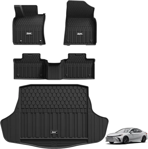 Miniatura 20 de Alfombrillas de Piso 3W Compatibles con Toyota Tundra 2014-2021 (Solo para Cabina CrewMax), Revestimiento de Piso de TPE para Todo Clima con Ajuste