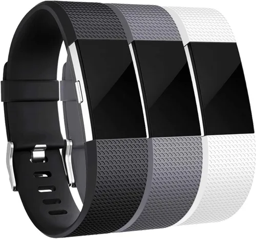 Miniatura 13 de Correas de reemplazo Maledan compatibles con Fitbit Charge 2, paquete de 3, grandes, gris/azul/negro Negro/Azul/Gris