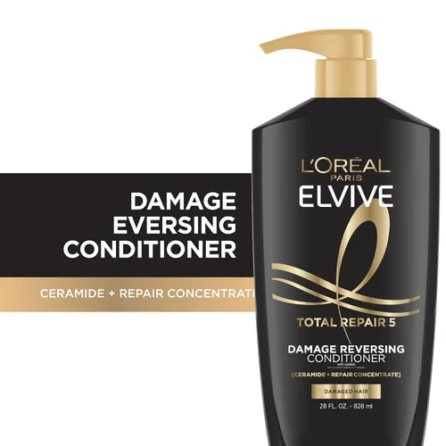 Miniatura 2 de L'Oreal Paris Elvive Total Repair 5 Acondicionador Reparador para Cabello Dañado Acondicionador con Proteína y Ceramida para Cabello Fuerte Sedoso