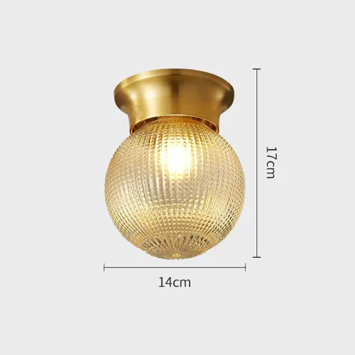 Miniatura 6 de Pattern Glass Semi Flush Mount Ceiling Lamp, Modern Globe Ceiling Light Brass Chandelier, Copper Pendant Lights E27 Ceiling Lighting Fixtures for