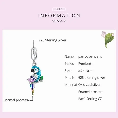 Miniatura 3 de Abalorios de la suerte para pulseras, pulseras originales de plata de ley 925 100% 925 (colgante de loro), Plata esterlina, plata de ley