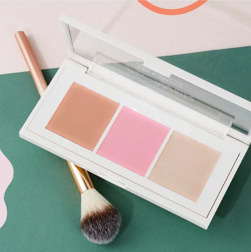 Miniatura 7 de FLOWER BEAUTY By Drew Barrymore Lift & Sculpt - Paleta de contorno + rubor + resaltado - polvo cremoso + mezclable (claro a mediano)