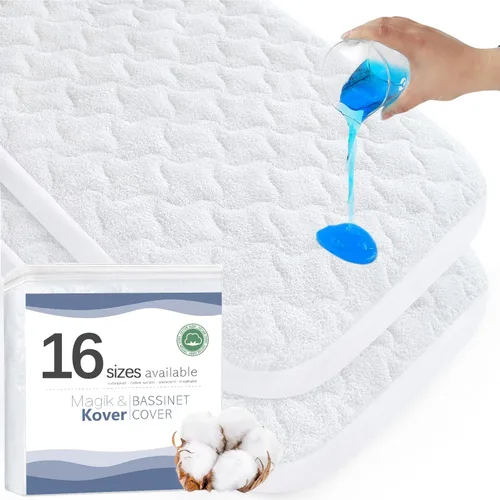 Miniatura 7 de Moses Basket - Protector de colchón de 16 x 30 pulgadas, apto para Plum Sparrow, Baby Delight Slumber/Beside Me Doze, 4moms MamaRoo Sleep Bassinet