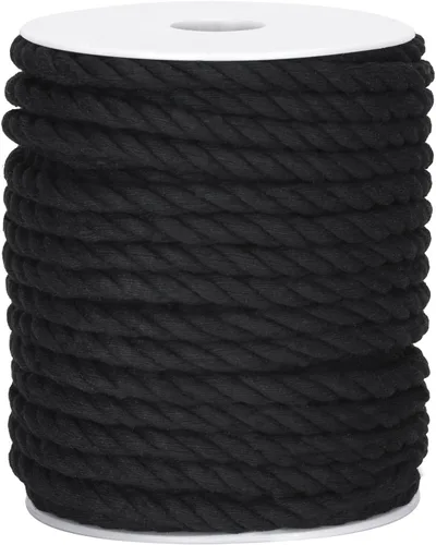Miniatura 10 de joycraft Cordón de macramé, cuerda de algodón blanco hueso, 0.315 in x 21 yardas, cuerda de algodón trenzado de 3 hebras para colgar plantas